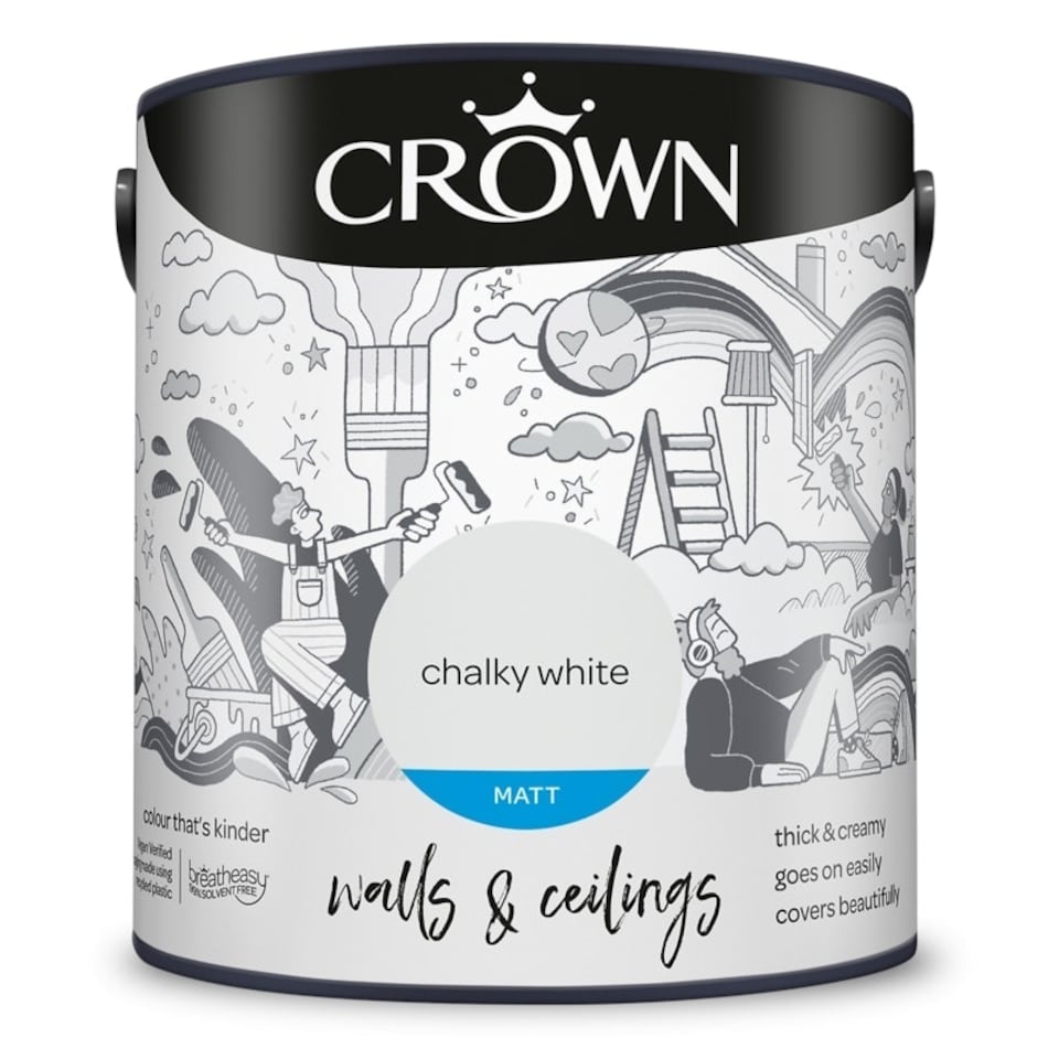 image 1 of Crown Walls & Ceilings Matt 2.5L Chalky White