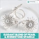 image 3 of 1pc Sunburst Motif Pearl Napkin Rings with Diamante Rhinestones