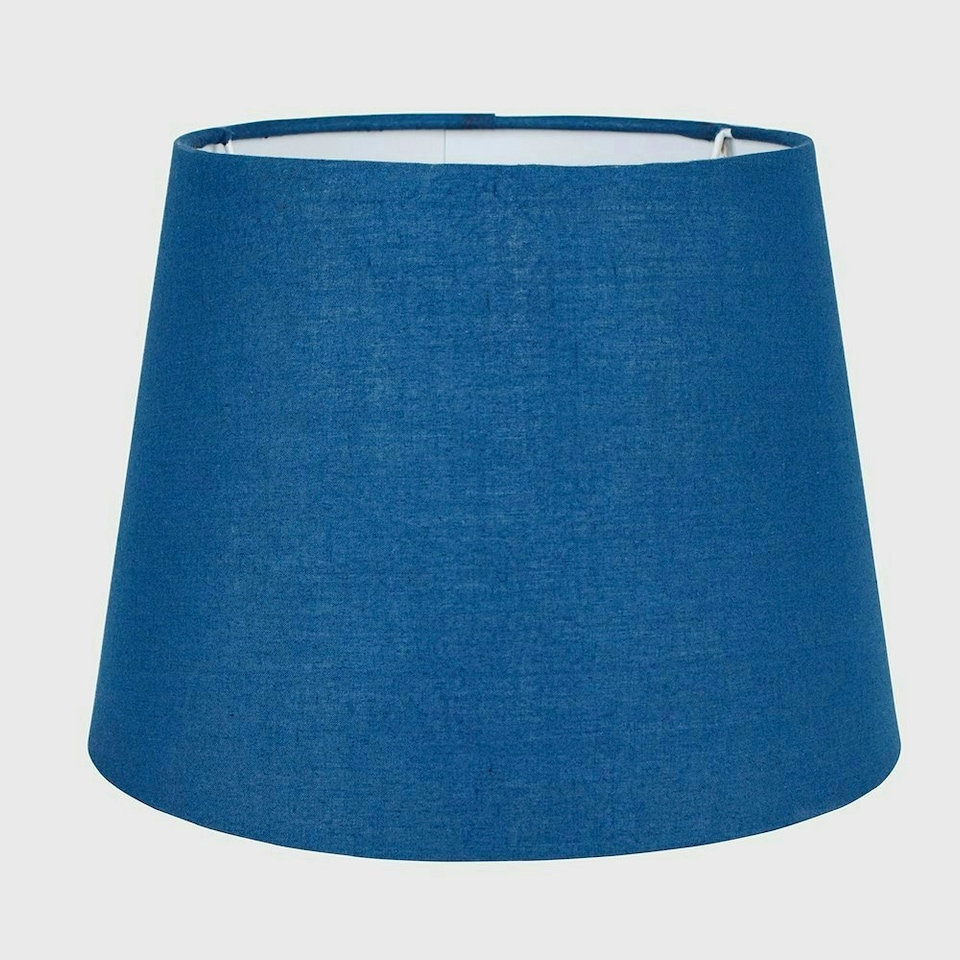 image 1 of ValueLights Modern Small Tapered Table Floor Lamp Light Shade With Blue Fabric Finish