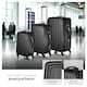 image 3 of Suitcase Set - 3 hard-shell suitcases with telescopic handle, swivel wheels | Black | black | 1