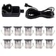 image 1 of Set of 10 - 30mm Black IP67 Cool White LED Decking Kit | Black | Clear | 10