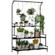 image 1 of Outsunny 3 Tiered Plant Rack Stand with Hanging Hooks for Indoor Outdoor Use