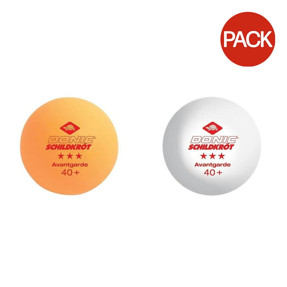 image 1 of Donic-Schildkroet 3-Star Avantgarde Table Tennis Balls (Pack of 6) - White/Red/Yellow - One Size