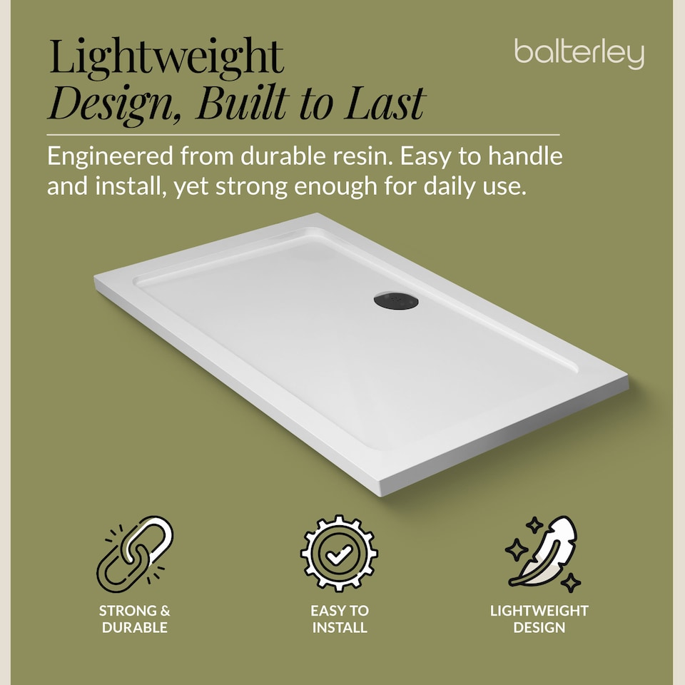 image 1 of Balterley Premium Rectangular Shower Tray | White | White | 1