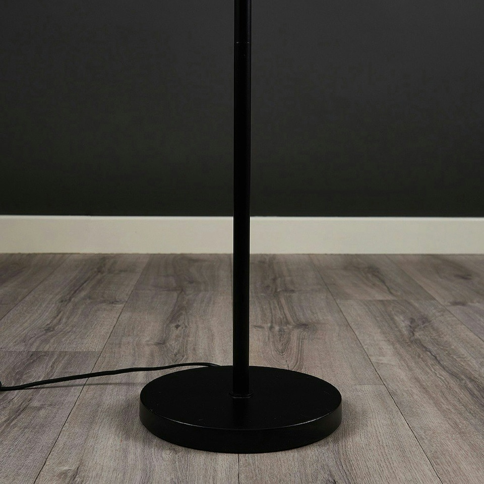 image 1 of ValueLights Matte Black Uplighter Floor Lamp Bowl Shaped Shade Black