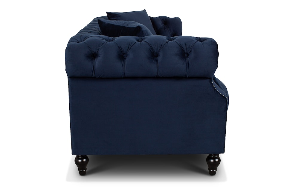 image 1 of Velvet Navy Blue 2 Seater Chesterfield Sofa RICHMOND