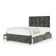 image 1 of Neptune Spring Charcoal Chenille 4 Drawer Divan Set And Pearl Headboard Double