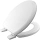 image 1 of Marco Paul White Toilet Seat Soft Padded Wooden Soft Close 18"