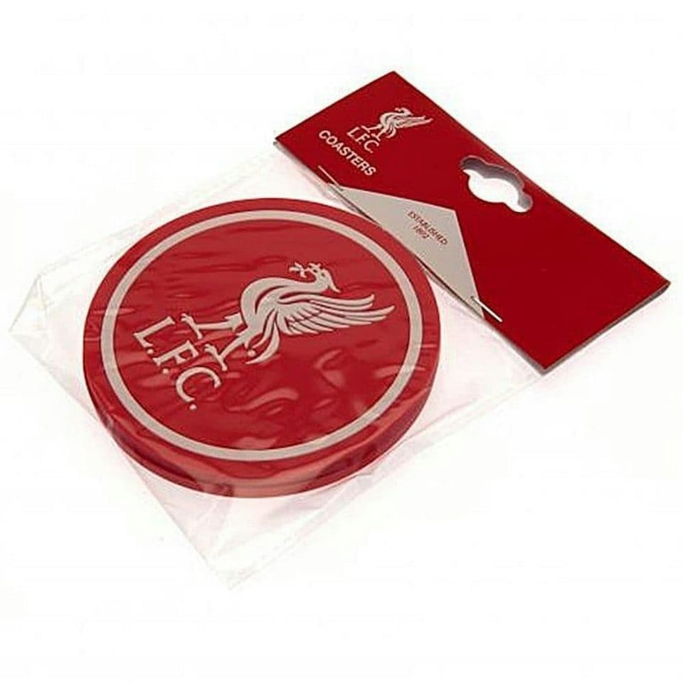 image 1 of Liverpool FC Coaster Set (Pack of 2) - Red/White - One Size