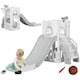image 1 of AIYAPLAY 4 in 1 Kids Slide for Indoor Use, for Toddlers 1-3 Years, Grey