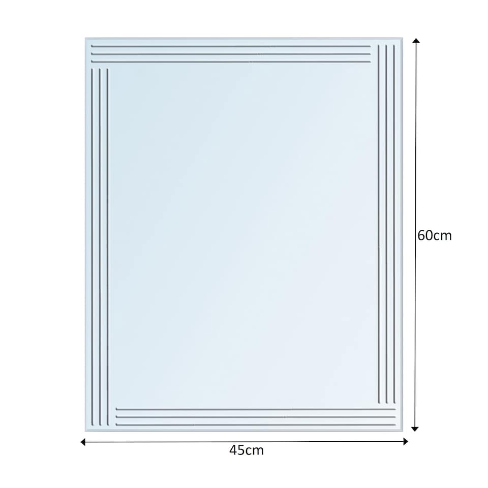 image 1 of Showerdrape Kensington Rectangular Wall Mounted Frameless Diamond Cut Bathroom Mirror 60 x 45cm | Chrome | Mirror | 1