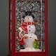 image 7 of 25cm Battery Operated Light up Christmas Phone Box Water Spinner with Snowman Scene & LEDs