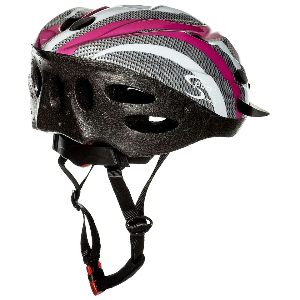 image 1 of Sport Direct Bicycle Bike Adult Helmet 55-58cm Pink/Graphite/White Silver | M