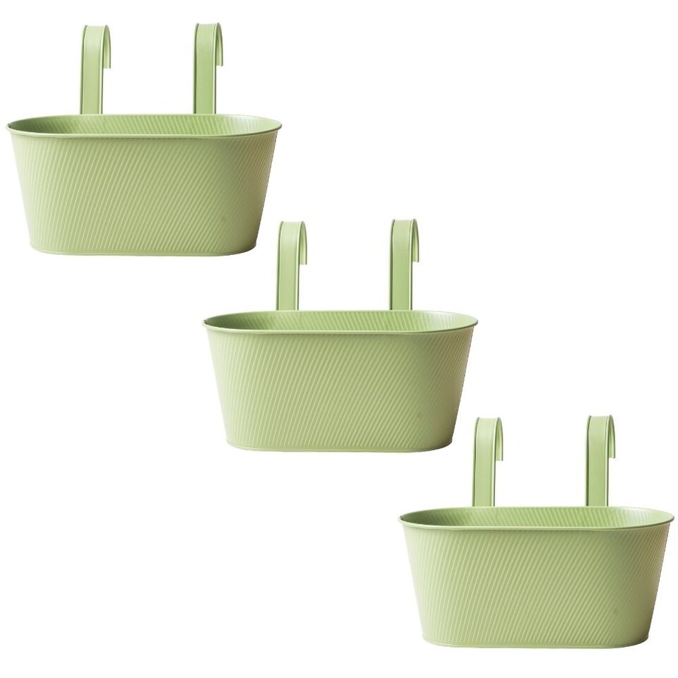 FabFinds Over Fence Lined Planter Spring Green 26.5cm 3 Pack