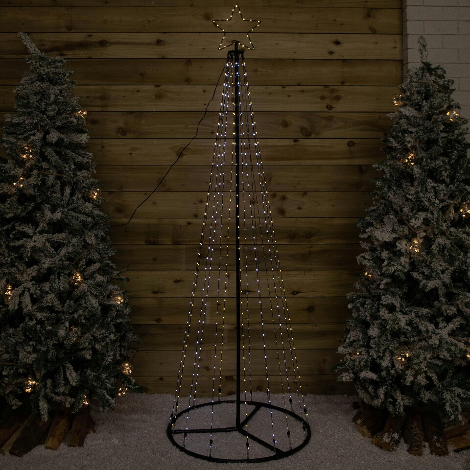 image 1 of 4m (13ft) Light up Christmas Pyramid Cone Tree with 1374 Multi-Action White & Warm White LEDs
