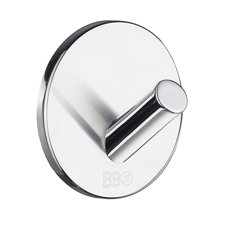 4 x BESLAGSBODEN Chrome Self Adhesive Bathroom Towel Hook