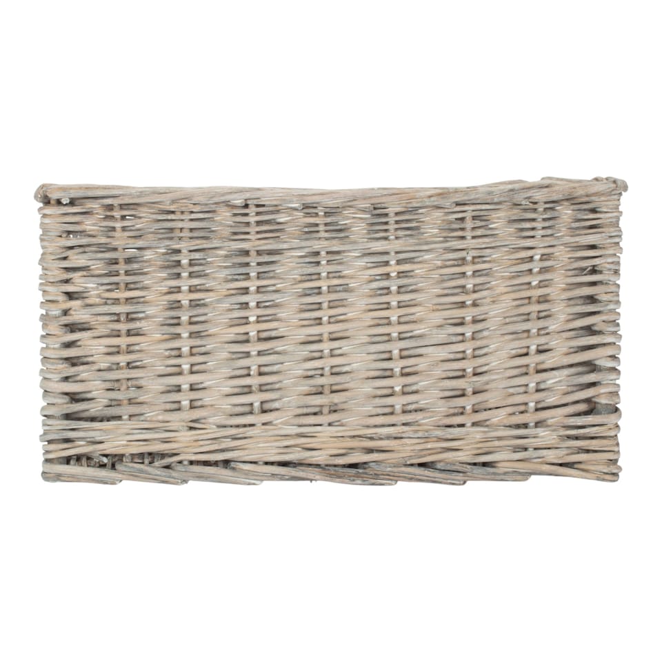 image 1 of Small Grey Wash Unlined Willow Storage Baskets | Brown | Brown | S | 1