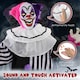 image 6 of HOMCOM 173cm 68 Laughing Clown Outdoor Halloween Decoration, Animated Halloween Prop with Light Up Eyes, Sound Effects, Sound Activated for Haunted House