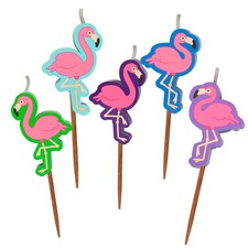 Novelty Birthday Cake Candle Set - Flamingo