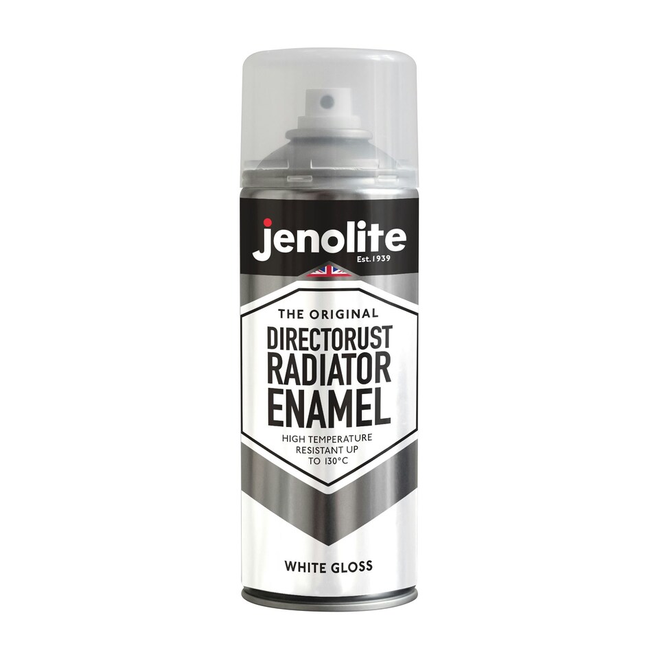 image 1 of Jenolite Directorust Radiator Enamel Paint - White Gloss - 400ml Spray Can - 3-Pack