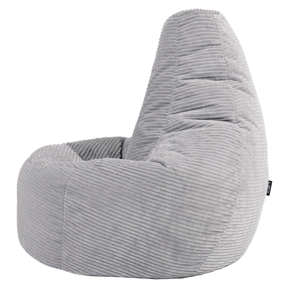 image 1 of icon Dalton Corduroy XL Recliner Bean Bag, Light Grey