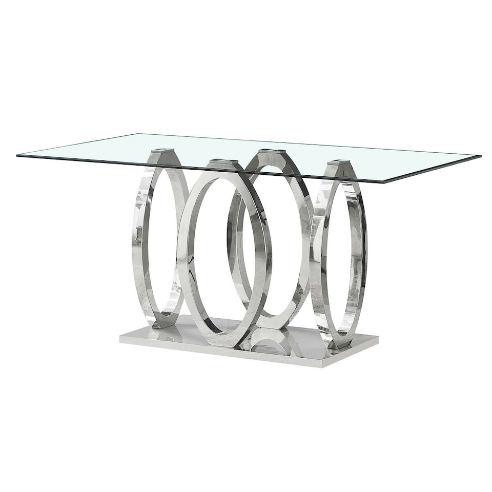 image 1 of Dining Table Home ESPRIT Steel Tempered Glass 160 x 90 x 76 cm N/A