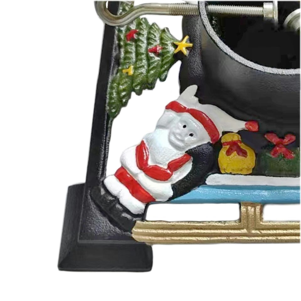 image 1 of Holly International Cast Iron Christmas Tree Stand for Real Trees up to 6ft - Santa