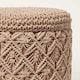 image 4 of Homescapes Indy Brown Macrame Storage Footstool