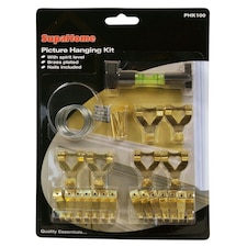 SupaHome Picture Hanging Kit - Brass - 16.5 x 21.5 x 2cm