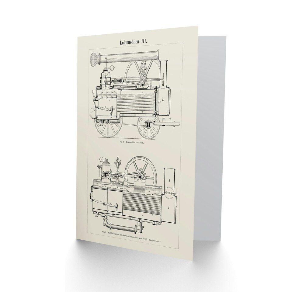 image 1 of Vintage Art Card Locomotive Train Engine Compartments