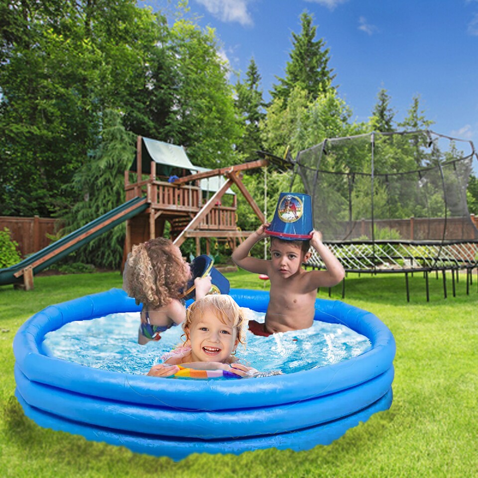 image 1 of Extra Large Inflatable Round Swimming Pool - 46x188x188cm