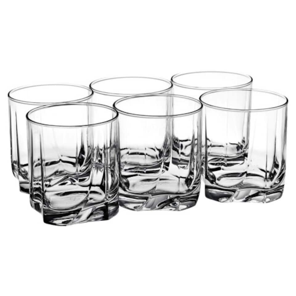 image 1 of 250ml Small Highball Tumbler Drinking Glasses, Ideal for Water, Whiskey, Juice, and Cocktails, Perfect for Home or Bar Use, Durable and Stylish Design, Clear Glass (Set of 6) | Clear | Whiskey Tumblers