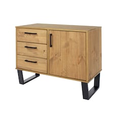 Texas, Small Sideboard With 1 Door, 3 Drawers Brown