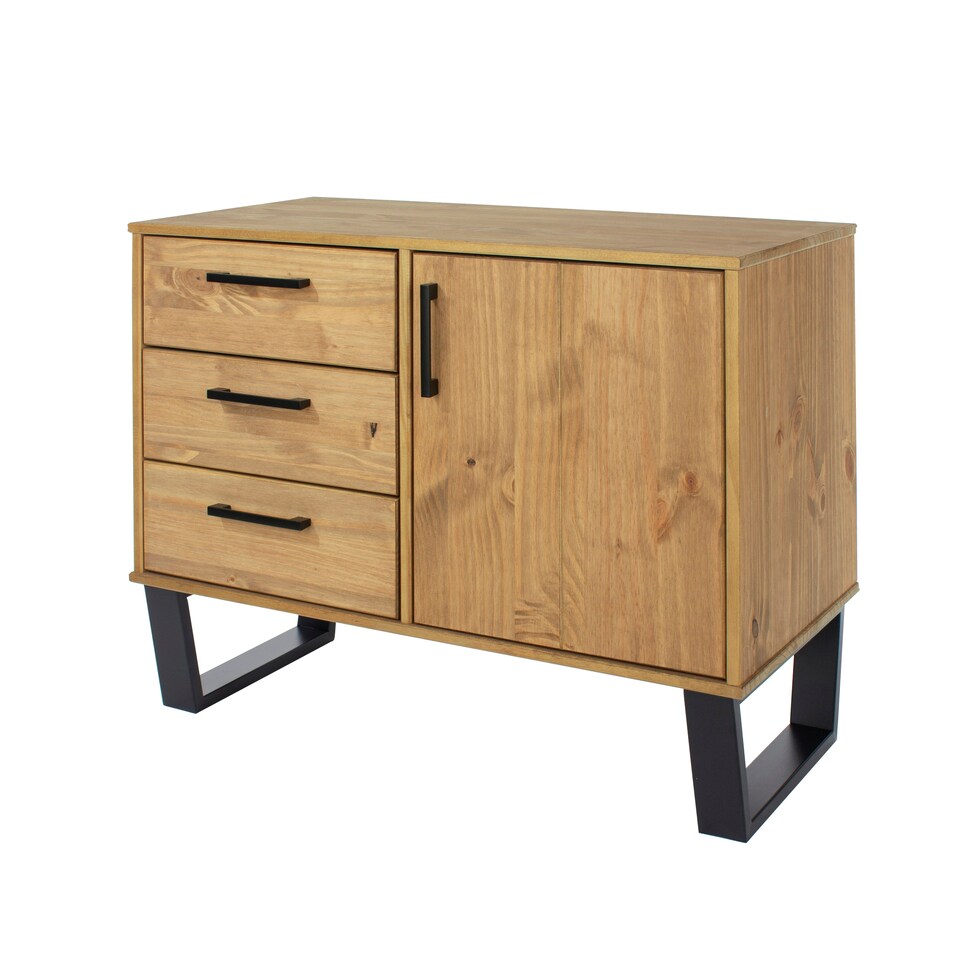 image 1 of Texas, Small Sideboard With 1 Door, 3 Drawers Brown