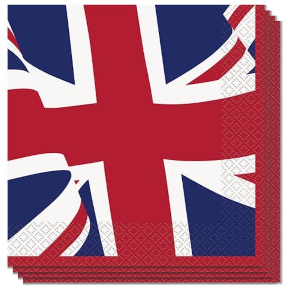 image 1 of Union Jack Luncheon Napkins 33cm 2Ply - Pack of 16
