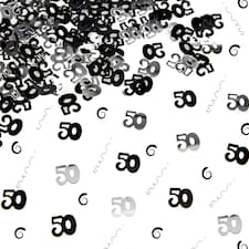 4 x 14g 50th Black Happy Birthday Confetti