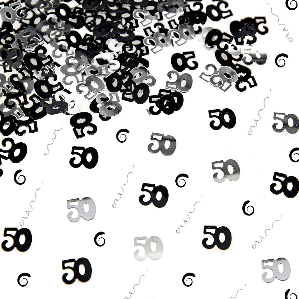 image 1 of 4 x 14g 50th Black Happy Birthday Confetti