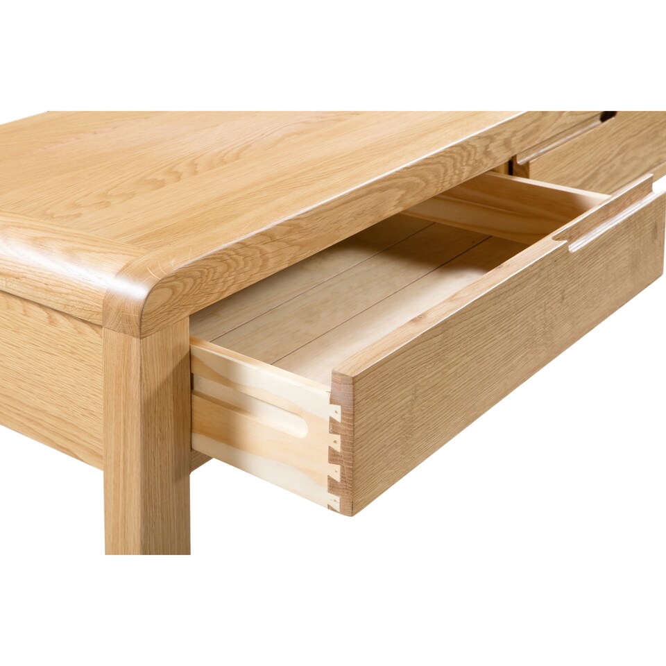 image 1 of Curve 2 Drawer Dressing Table with Stool Set - Oak