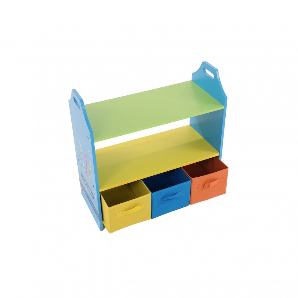 image 1 of Colourful Childrens Toy Storage Crayon Unit Shelves with 3 Drawers