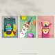 image 5 of Set of 3 Girl Kids Bedroom Llama Cool White Yellow Pink Camping Party Wall Art Print A4