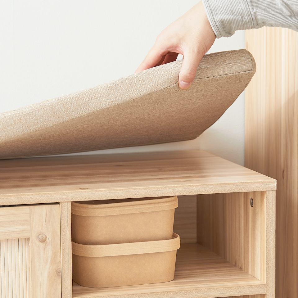 image 1 of SoBuy Wooden Shoe Storage Bench with Seat Cushion, Natural, 47.6x13.8x19.3 in, 20.6 kg - FSR163-N