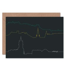 Edinburgh Cityscape Lines Scottish Scotland Card