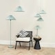 image 1 of ValueLights Akira Blue Paper Pleated Single Drop Ceiling Pendant Light