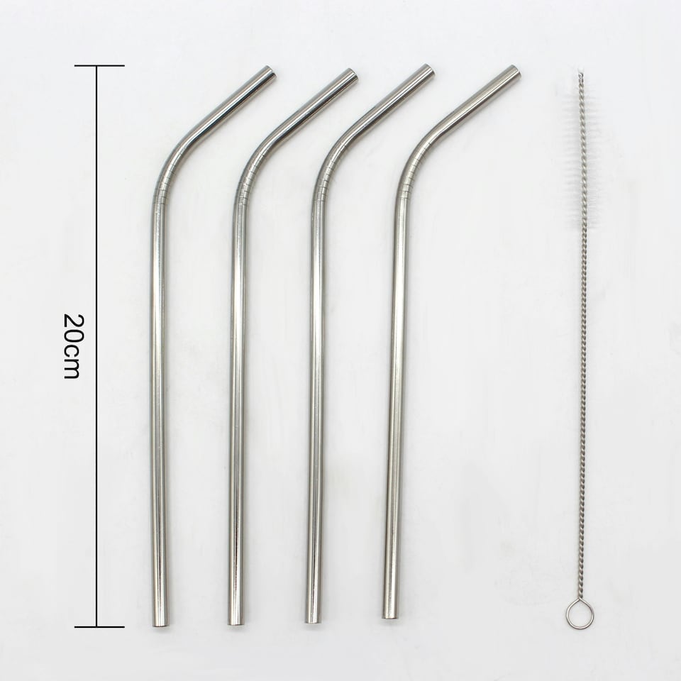 image 1 of Glim Glam Straws Brush Drinks Set Stainless Steel 60pcs