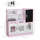 image 5 of AIYAPLAY Play Kitchen, Kids Kitchen Playset Toy with Chalkboard, Toy Phone, Microwave, Ice Maker, Cooking Stoves, Sink, for Boys Girls Ages 3-8 Years, Pink | Pink | Pink