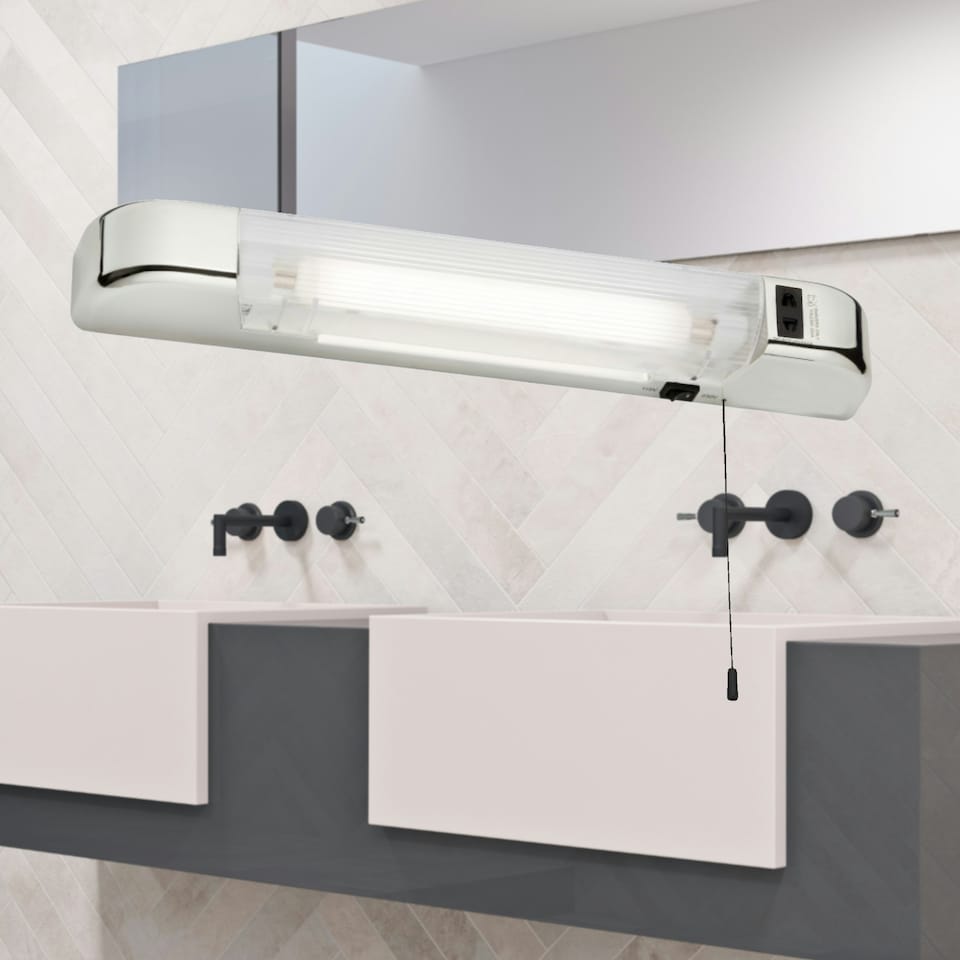 image 1 of Rise - Chrome Bathroom Shaver Light Chrome | White