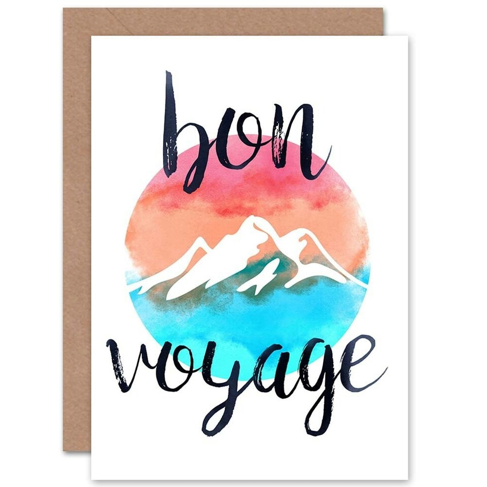 image 1 of Bon Voyage Mountain Peak Goodbye Card