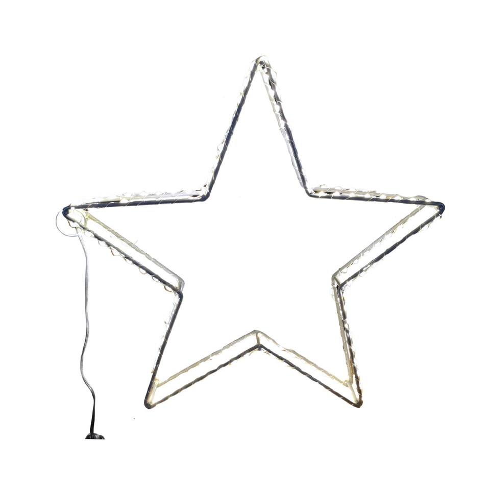 image 1 of 38cm LED Dewdrop Open Star Indoor Outdoor Christmas Decoration in Warm White