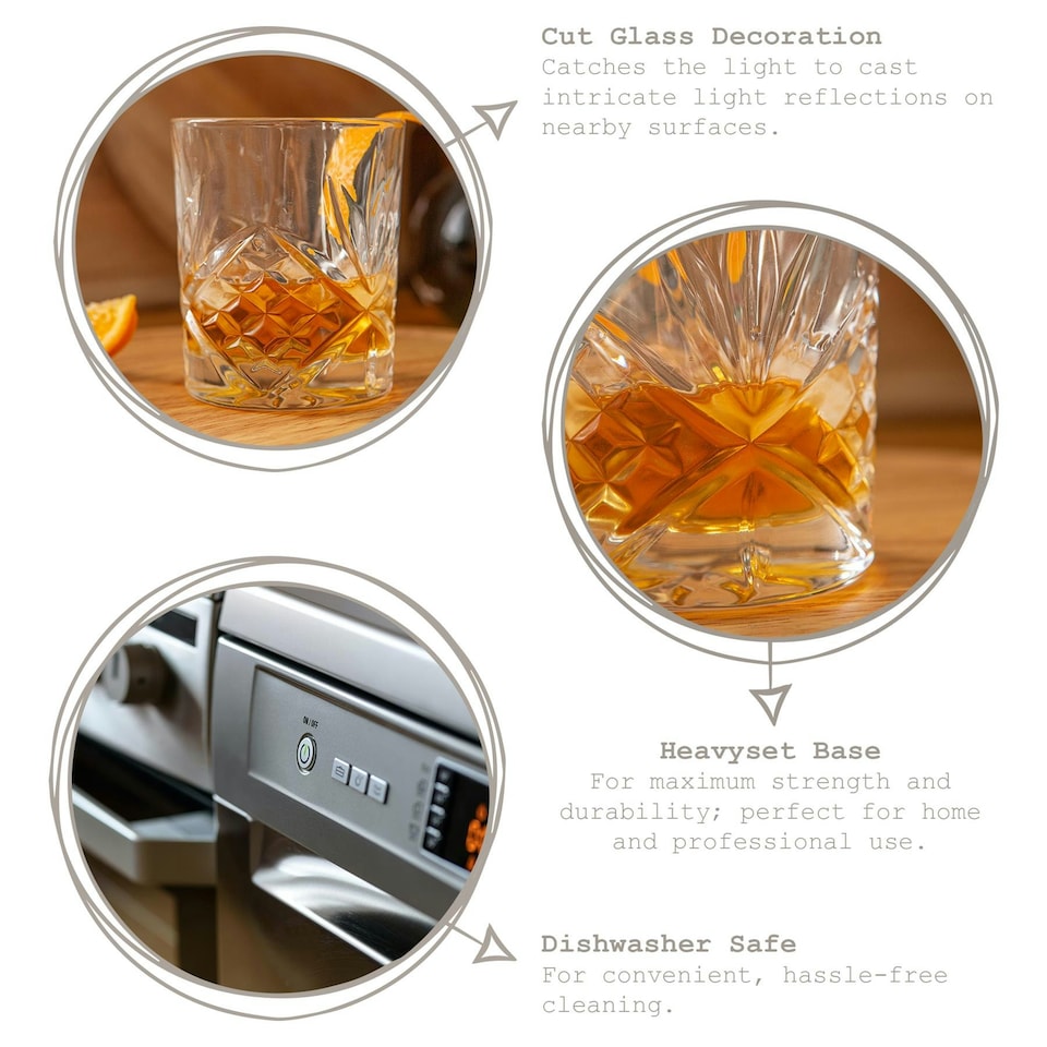 image 1 of Rink Drink Classic Whisky Glasses - 310ml - Pack of 6 Clear