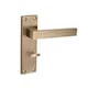 image 4 of Golden Grace 1 Pair Victorian Delta Bathroom Door Handle Antique Brass Metal Mortise Lock Set with Fixing Screws - 150mm x 40mm